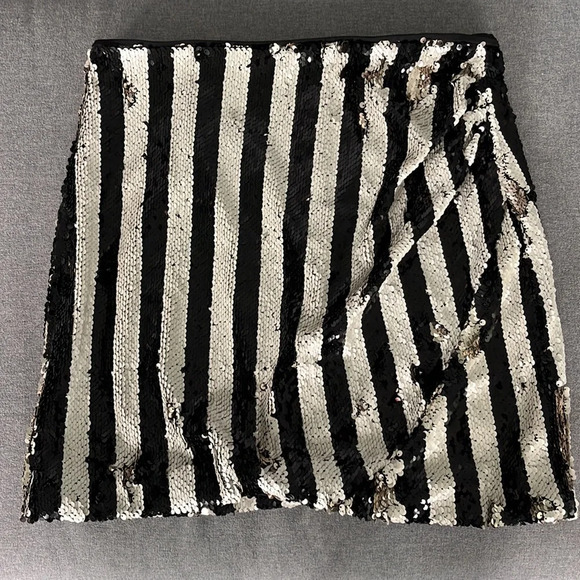 DO+BE Striped Sequin Skirt M - Picture 2 of 10
